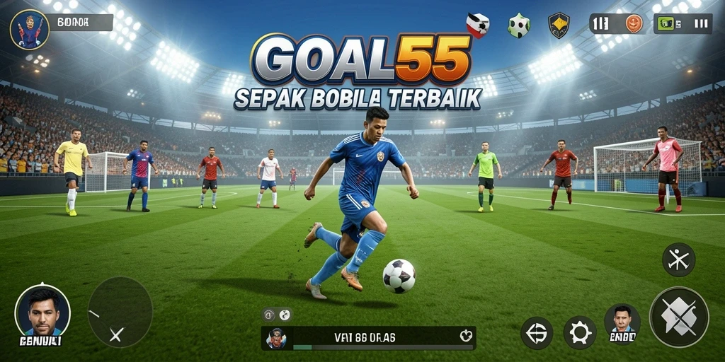 Tampilan gameplay seru dengan grafis tinggi dalam GOAL55.