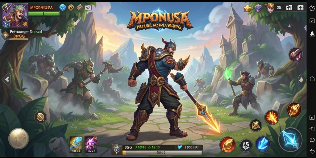 Gameplay seru di dunia fantasi MPONUSA yang menantang.
