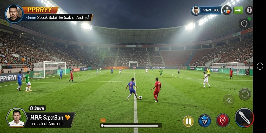 Screenshot PPRRYY menunjukkan aksi pertandingan sepak bola yang mendebarkan.
